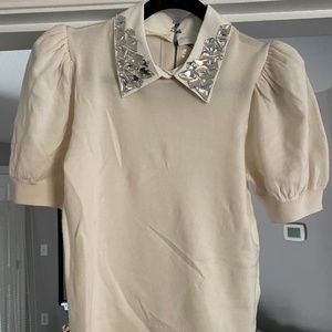 Alice + Olivia Medium Gem Collar Shirt NWT